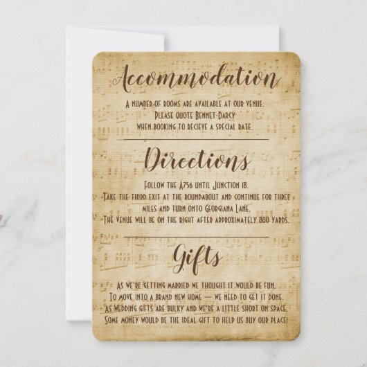 Muziek Enclosurekaart in Vintage Stijl Kaart (Voorkant)