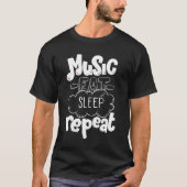 Muziek - Eten - Slaap - Herhaal T-shirt (Voorkant)