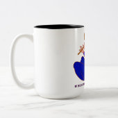 Muziek eten voor liefde #2 tweekleurige koffiemok (Links)