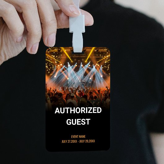 Muziek Evenement Gastpas Evenement Badge
