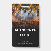Muziek Evenement Gastpas Evenement Badge (Voorzijde)