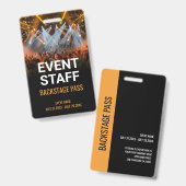 Muziek Event Backstage Pass Event Personeel Badge (Voor- en achterkant)