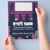 Muziek Event Flyer met DJs en Dansers (Hand)