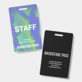 Muziek Event Party Backstage Pass Evenementenperso Badge (Voor- en achterkant)
