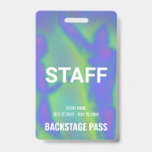 Muziek Event Party Backstage Pass Evenementenperso Badge (Voorkant)