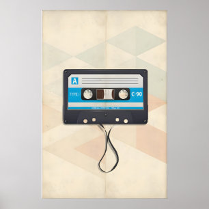 Muziek Evolutie Cassette  Afdruk -Alleen afdruk 1 Poster