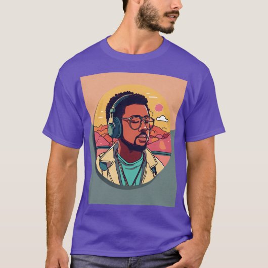 Muziek Fan Badge T-shirt Design (Voorkant)