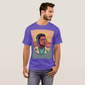 Muziek Fan Badge T-shirt Design (Voorkant volledig)