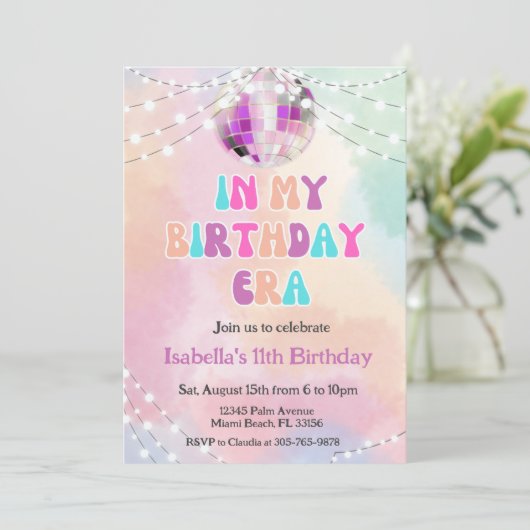 Muziek Fan In Mijn Verjaardags Tijdperk Uitnodigin Kaart (Staand voorkant)