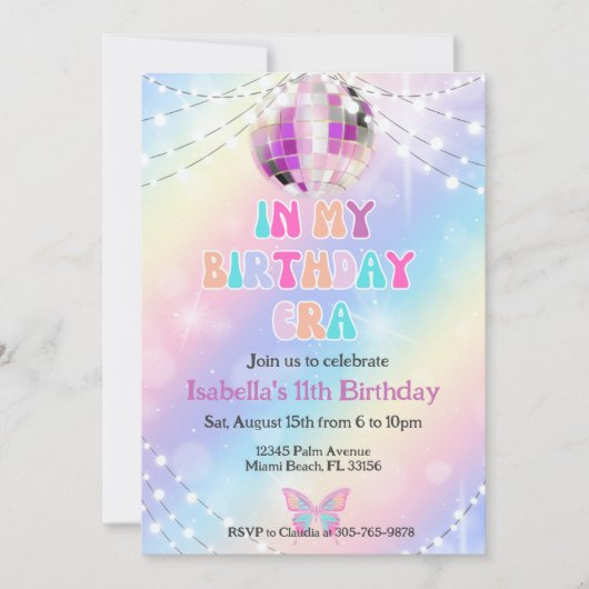 Muziek Fan In Mijn Verjaardags Tijdperk Uitnodigin Kaart (Voorkant)