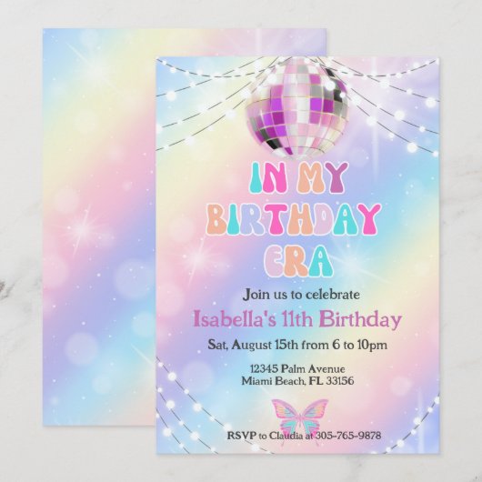 Muziek Fan In Mijn Verjaardags Tijdperk Uitnodigin Kaart (Voorkant / Achterkant)