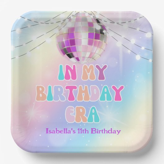 Muziek fan in mijn verjaardagstijdperk Verjaardags Papieren Bordje (Voorkant)