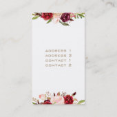 Muziek Faux Gold folie Treble Clef en Flowers Visitekaartje (Achterkant)