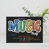 Muziek Feest Uitnodiging (Staand voorkant)