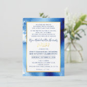 MUZIEK FEEST VIERING goud smart blue waterverf Kaart (Staand voorkant)