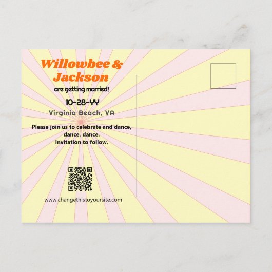 Muziek Festival Record Save the Date Briefkaart (Achterkant)