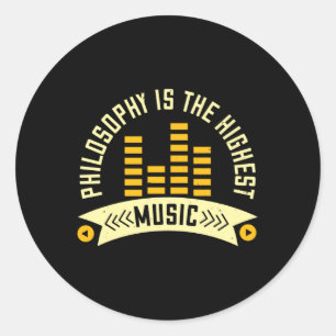 Muziek - Filosofie is de hoogste muziek Ronde Sticker