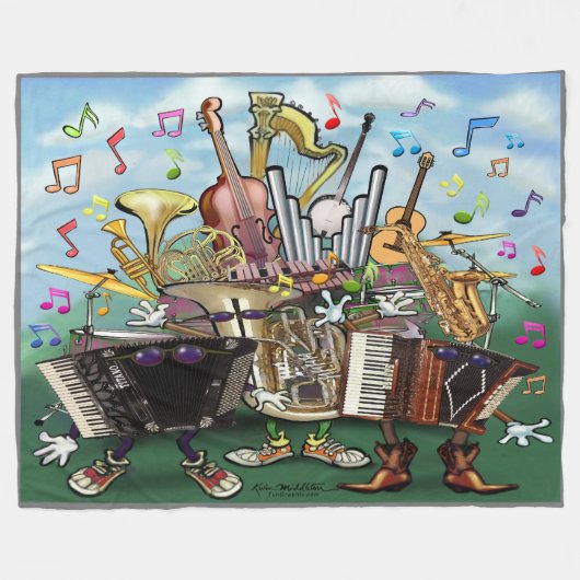 Muziek Fleece Deken (Voorkant (Horizontaal))