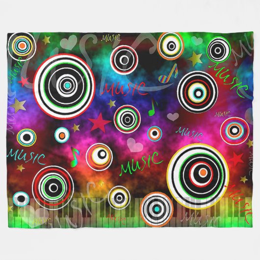 Muziek Fleece Deken (Voorkant (Horizontaal))