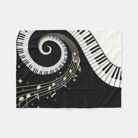 Muziek Fleece Deken (Voorkant (Horizontaal))