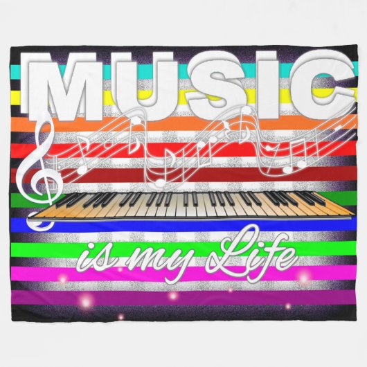 Muziek Fleece Deken (Voorkant (Horizontaal))