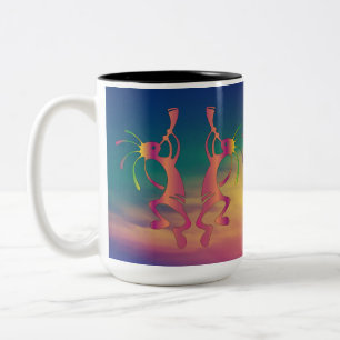 Muziek Fluit Native American Kokopelli Koffie Cup Tweekleurige Koffiemok
