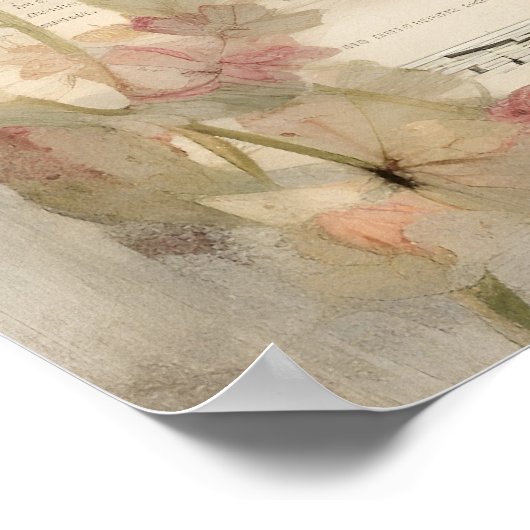  Muziek Franse Bloemen Dragonfly Art Poster (Hoek)