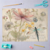  Muziek Franse Bloemen Dragonfly Art Tissuepapier (Craft)