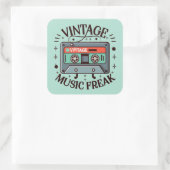 muziek freak vierkante sticker (Tas)