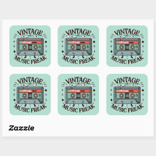 muziek freak vierkante sticker