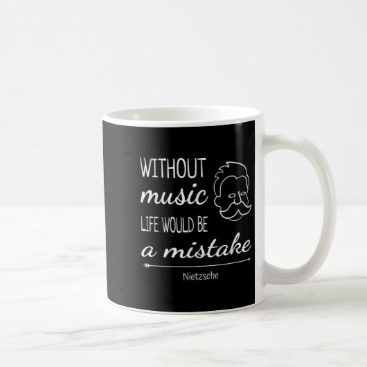 Muziek Friedrich Nietzsche Quote Shirt Koffiemok (Rechts)