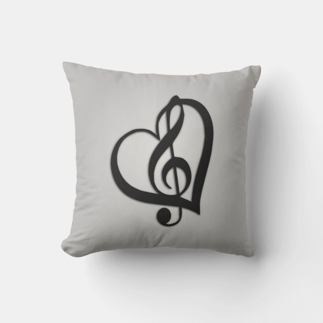 Muziek G-hart op zilver Buitenkussen (Voorkant)