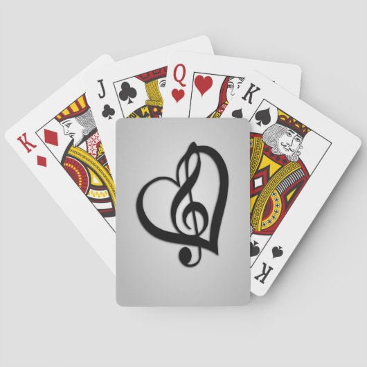 Muziek G Sleutel op Zilver Pokerkaarten (Achterkant)