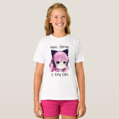 Muziek, Gaming en Kitty Cats | Anime Meisje T-shirt (Voorkant volledig)