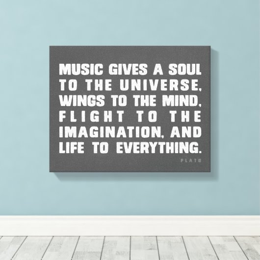 Muziek geeft een oplossing aan het universum canvas afdruk (Insitu (Houten vloer))