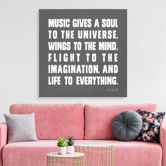 Muziek geeft een oplossing aan het universum canvas afdruk (Insitu (Woonkamer))