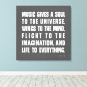 Muziek geeft een oplossing aan het universum canvas afdruk (Insitu (Houten vloer))