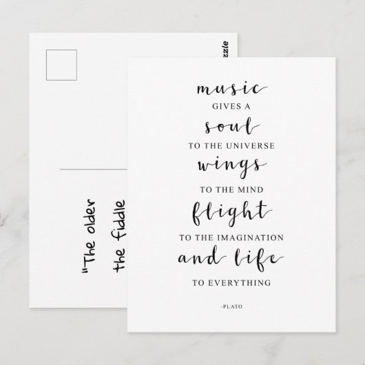 Muziek geeft een oplossing aan het universum, Plat Briefkaart (Voorkant / Achterkant)