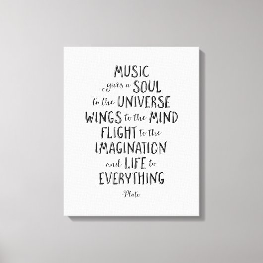 Muziek geeft een oplossing aan het universum, Plat Canvas Afdruk (Voorkant)