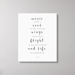 Muziek geeft een oplossing aan het universum, Plat Canvas Afdruk
