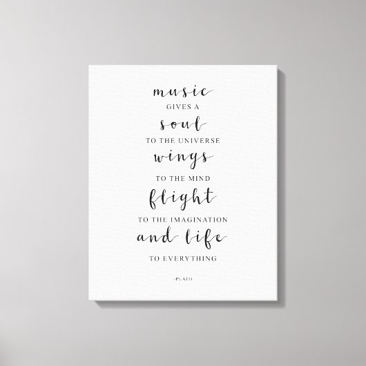 Muziek geeft een oplossing aan het universum, Plat Canvas Afdruk (Voorkant)