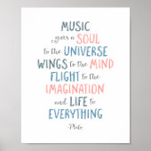 Muziek geeft een oplossing aan het universum, Plat Poster (Voorkant)