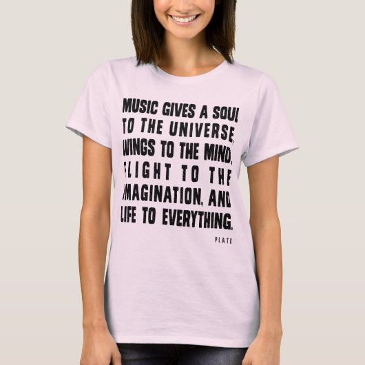 Muziek geeft een oplossing aan het universum t-shirt (Voorkant)