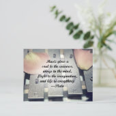 Muziek geeft een roos briefkaart (Staand voorkant)