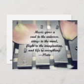 Muziek geeft een roos briefkaart (Voorkant / Achterkant)