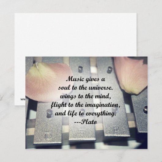 Muziek geeft een roos briefkaart (Voorkant / Achterkant)