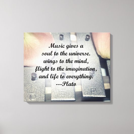 Muziek geeft een roos canvas afdruk (Voorkant)