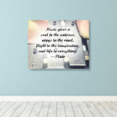 Muziek geeft een roos canvas afdruk (Insitu (Houten vloer))