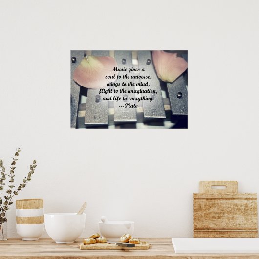 Muziek geeft een roos poster (Keuken)