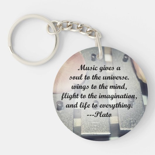 Muziek geeft een roos sleutelhanger (Voorkant)
